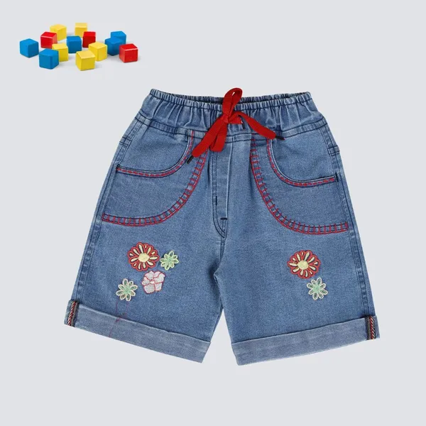 Blue_Short_For_Girl_Casual_Embriodered_Denim-Pack_Of_1