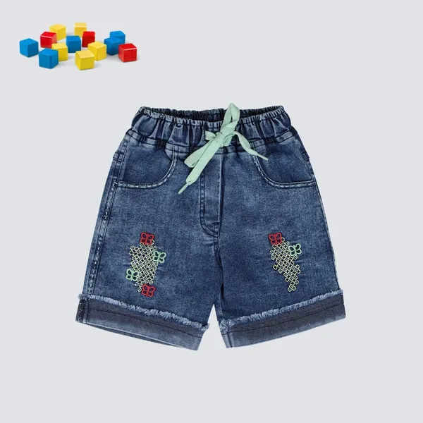 Blue_Short_For_Girl_Casual_Embriodered_Denim-Pack_Of_1