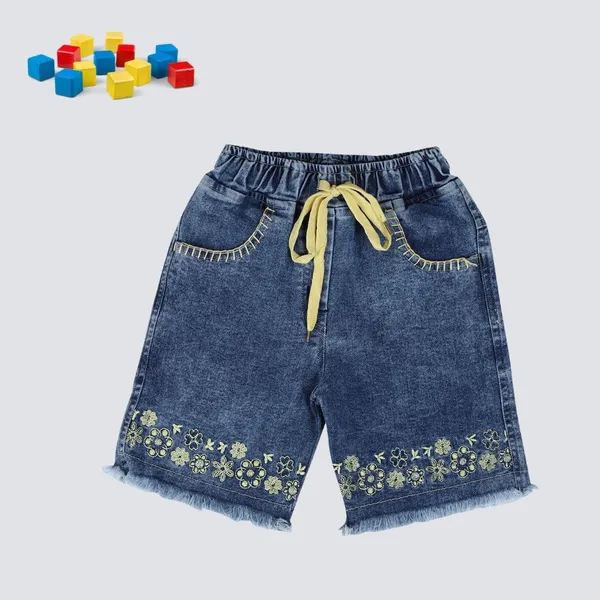Blue_Short_For_Girl_Casual_Embriodered_Denim-Pack_Of_1