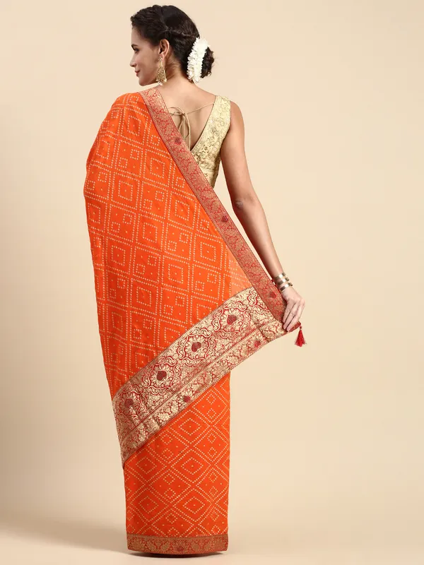 Orange__Vichitra_Silk_Foil_and_Swarovski_Work_Saree