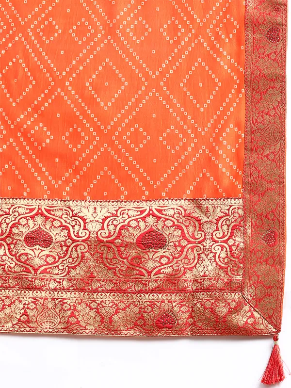 Orange__Vichitra_Silk_Foil_and_Swarovski_Work_Saree