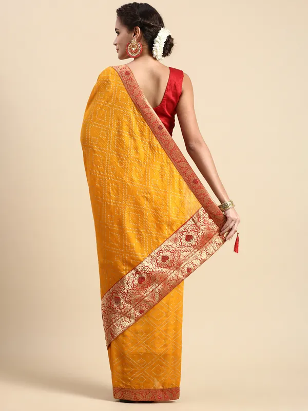 Yellow__Vichitra_Silk_Foil_and_Swarovski_Work_Saree
