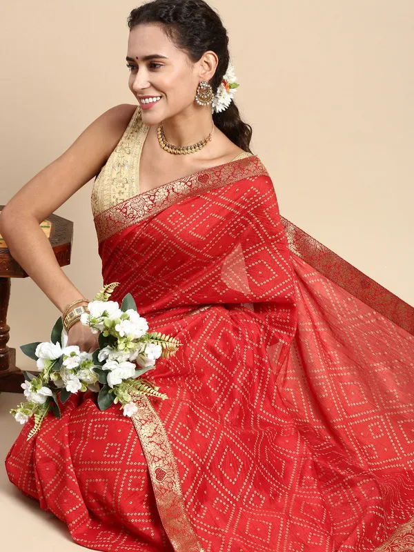 Red_Vichitra_Silk_Foil_and_Swarovski_Work_Saree