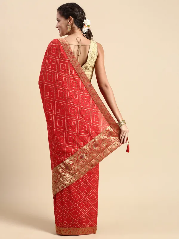 Red_Vichitra_Silk_Foil_and_Swarovski_Work_Saree