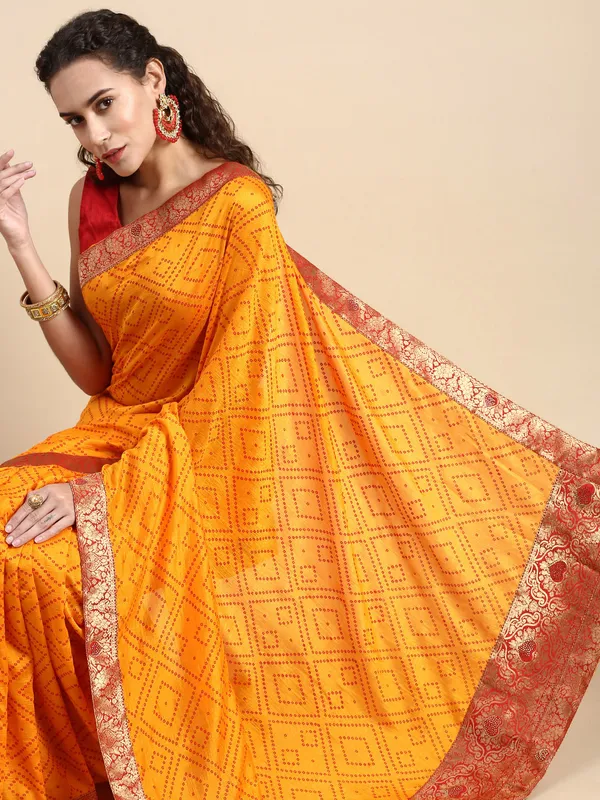 Yellow__Vichitra_Silk_Foil_and_Swarovski_Work_Saree
