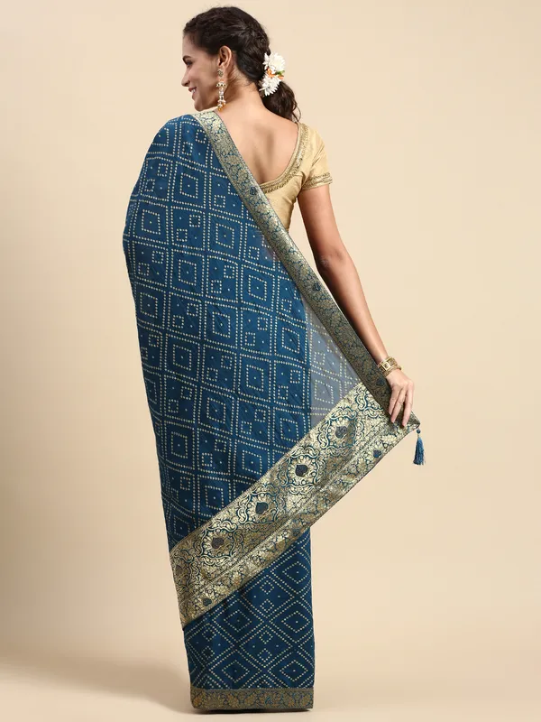 Blue_Vichitra_Silk_Foil_and_Swarovski_Work_Saree
