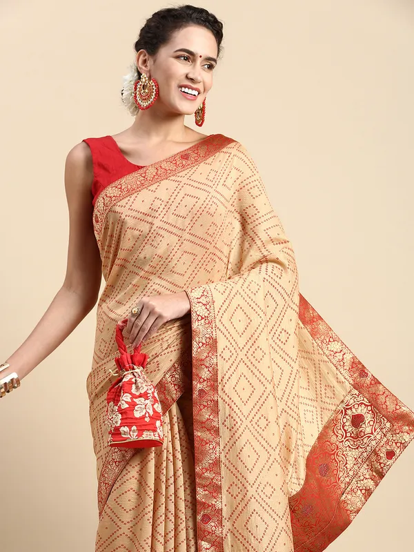 Red_Vichitra_Silk_Foil_and_Swarovski_Work_Saree