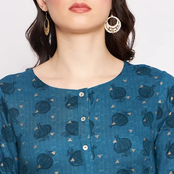 Indigo_Rangaval_Viscose_Cowl_Antique_Foil_Dress_For_Women