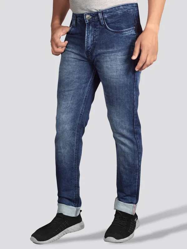 Men's_Dark_Blue_Stretchable_100%_Cotton_Slim_fit_Jeans