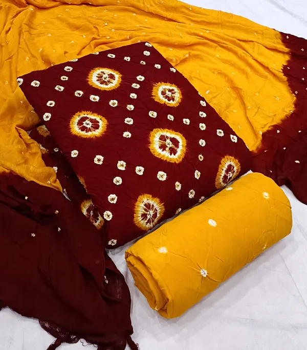 Unstitched_Rayon_Bandhani_Dress_Material_Top_Bottom_And_Dupatta