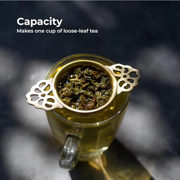 ROYAL_Brass_Tea_Infuser_with_Drip_Bowl_|_Perfect_for_Steeping_Loose_Leaf_Tea_|_For_Home,_Gift_,_Daily_usage