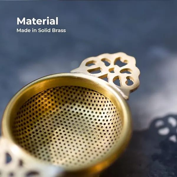 ROYAL_Brass_Tea_Infuser_with_Drip_Bowl_|_Perfect_for_Steeping_Loose_Leaf_Tea_|_For_Home,_Gift_,_Daily_usage