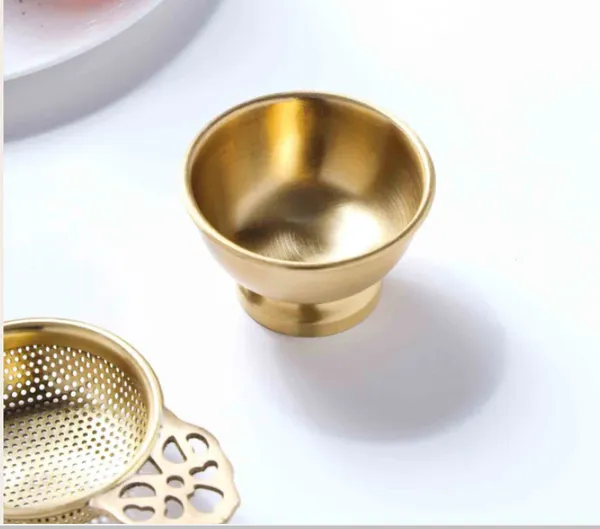 ROYAL_Brass_Tea_Infuser_with_Drip_Bowl_|_Perfect_for_Steeping_Loose_Leaf_Tea_|_For_Home,_Gift_,_Daily_usage