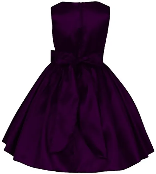 Wine_Solid_V-Neck_Dress_For_Girls