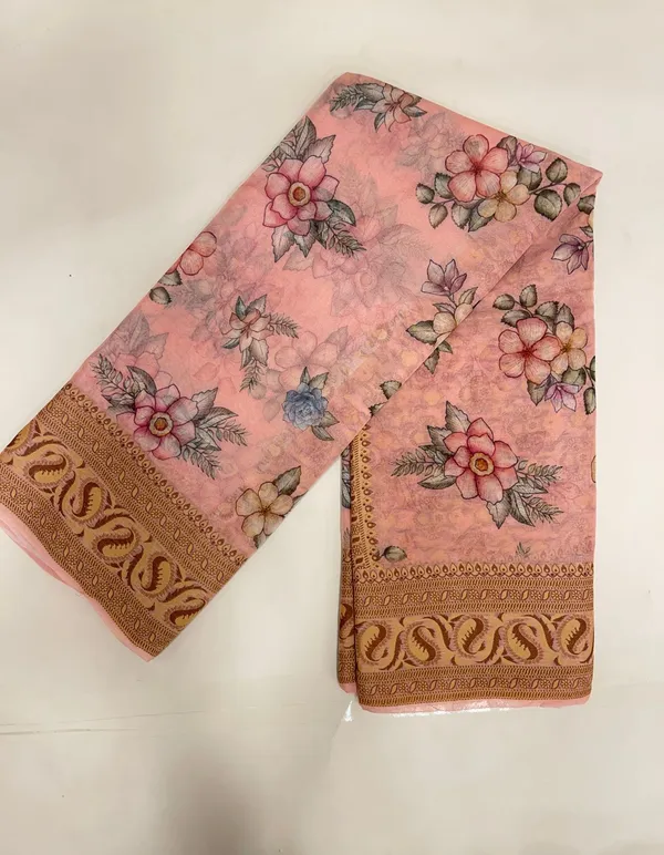 Humairah_Presents_Pure_Handloom_Baby_Pink_Chiffon_Floral_Digital_Print_Boota_with_Copper_Zari_Banarasi_Border_and_Baby_Pink_Blouse