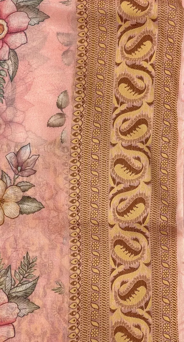 Humairah_Presents_Pure_Handloom_Baby_Pink_Chiffon_Floral_Digital_Print_Boota_with_Copper_Zari_Banarasi_Border_and_Baby_Pink_Blouse