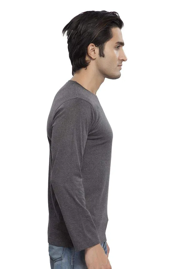 Charcoal_Grey_Cotton_Regular_Fit_T_Shirt_For_Men