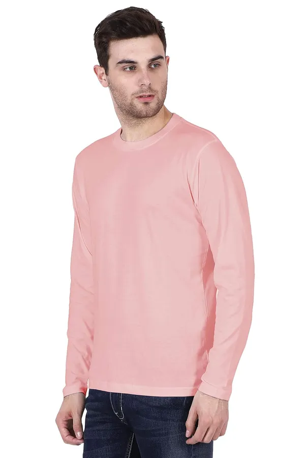 Baby_Pink_Cotton_Full_Sleeve_T_Shirt_For_Men