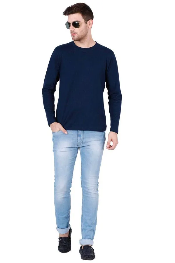 Navy_Blue_Cotton_T_Shirt_For_Men