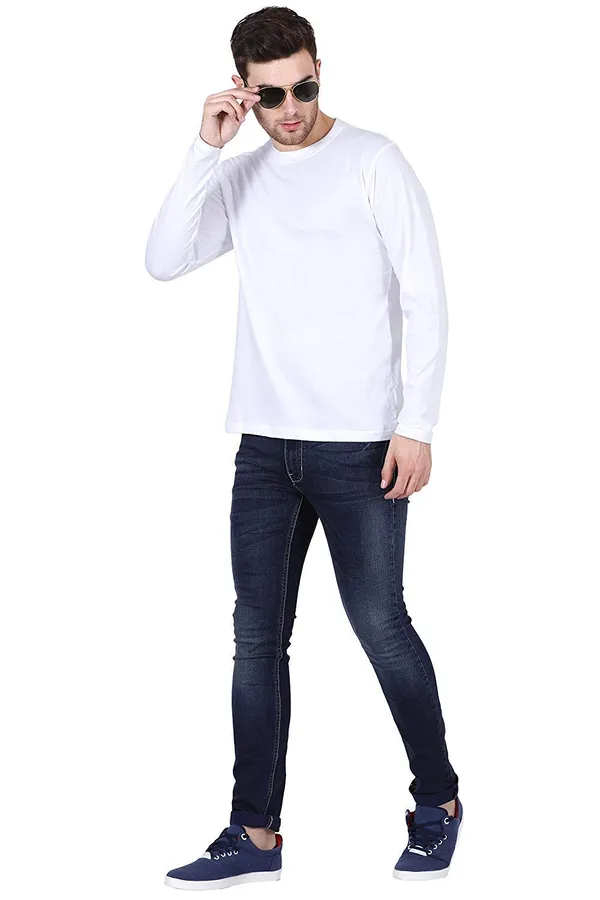 White_Blue_Cotton_Regular_Fit_T_Shirt_For_Men_Pack_Of_2