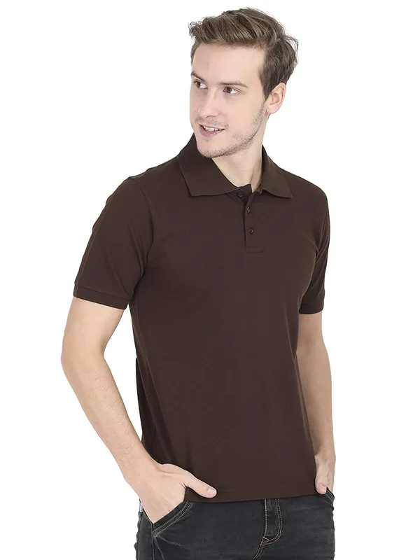 Brown_Cotton_Regular_Fit_T_Shirt_For_Men