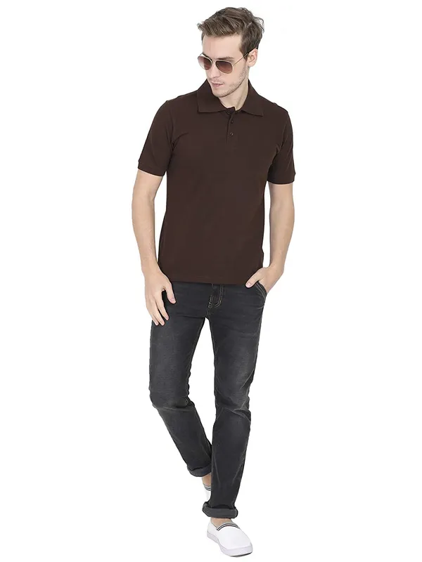 Brown_Cotton_Regular_Fit_T_Shirt_For_Men