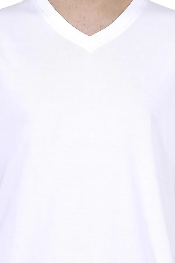 White_Cotton_V_neck_T_Shirt_For_Men