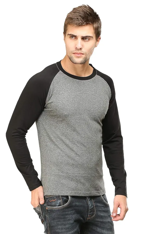 Black_Dark_Grey_Cotton_Raglan_T_Shirt_For_Men