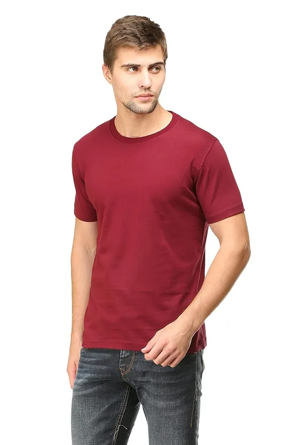Maroon_Cotton_Regular_Fit_T_Shirt_For_Men