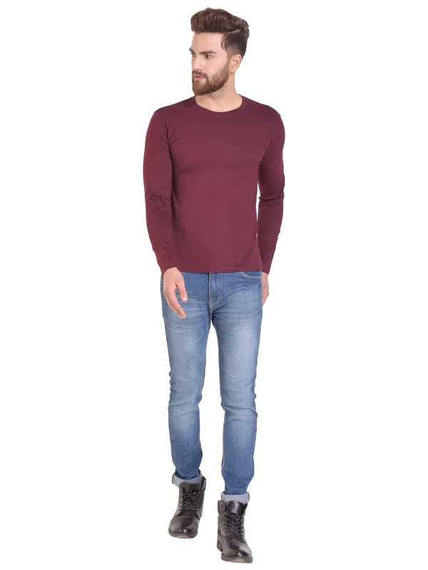 Maroon_Cotton_T_Shirt_For_Men