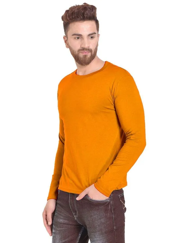 Mustard_Yellow_Cotton_T_Shirt_For_Men