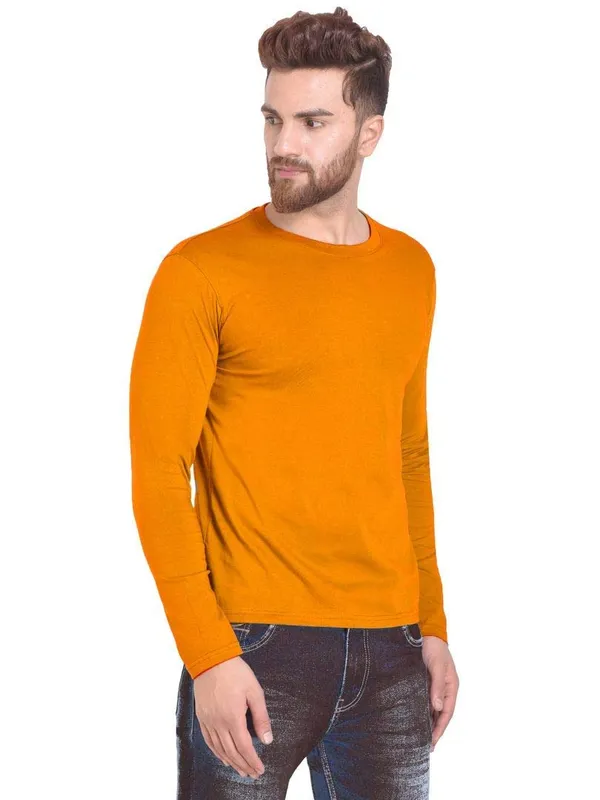 Mustard_Yellow_Cotton_T_Shirt_For_Men