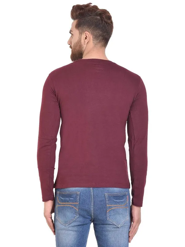 Pack_Of_3_Black_Maroon_Charcoal_Melange_Cotton_T_Shirt_For_Men