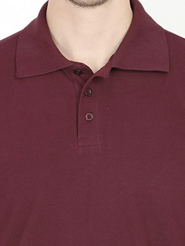 Pack_Of_2_Coffee_Brown_Maroon_Cotton_Polo_Neck_Regular_Fit_T_Shirt_For_Men