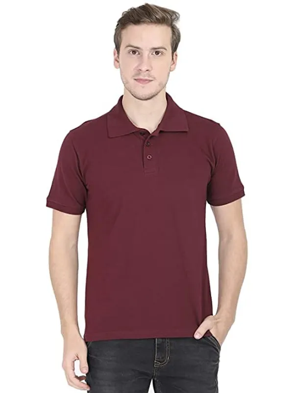 Maroon_White_Cotton_Polo_Neck_Regular_Fit_T_Shirt_For_Men_Pack_Of_2