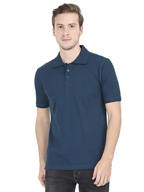 Coffee_Brown_Petrol_Blue_Cotton_Polo_Neck_Regular_Fit_T_Shirt_For_Men_Pack_Of_2
