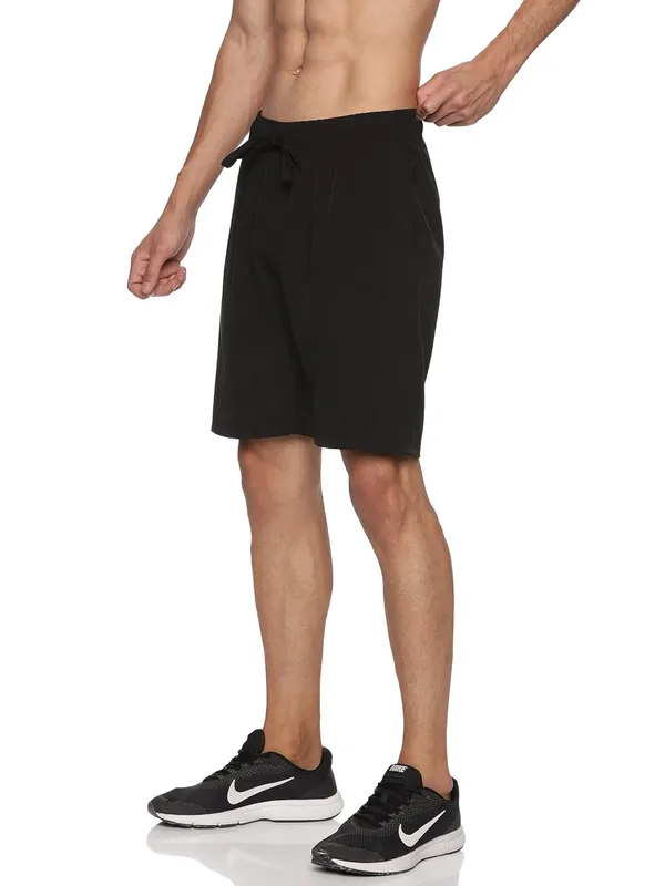 Black_Polyester_Regular_Fit_Shorts_For_Men