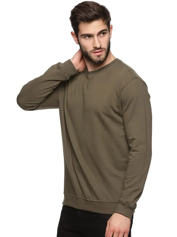Olive_Green_Cotton_Regular_Fit_Sweatshirt_For_Men