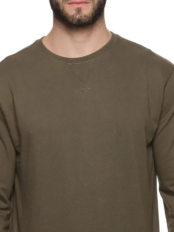 Olive_Green_Cotton_Regular_Fit_Sweatshirt_For_Men