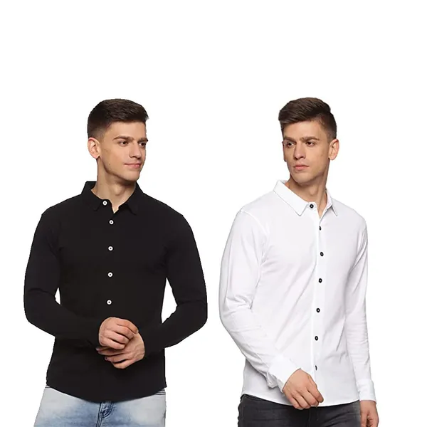 Black_White_Cotton_Shirt_For_Men_Pack_Of_2