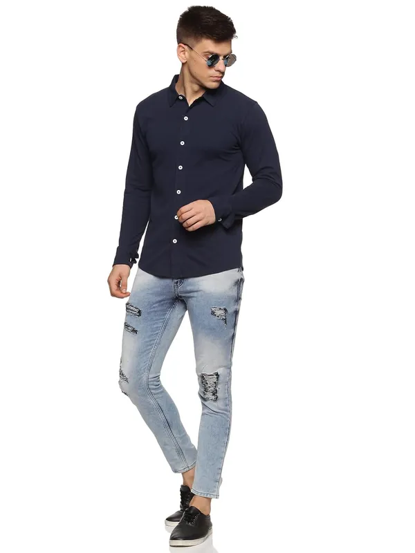 Navy_Blue_Cotton_Regular_Fit_Shirt_For_Men
