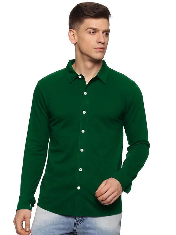 Bottle_Green_Cotton_Shirt_For_Men