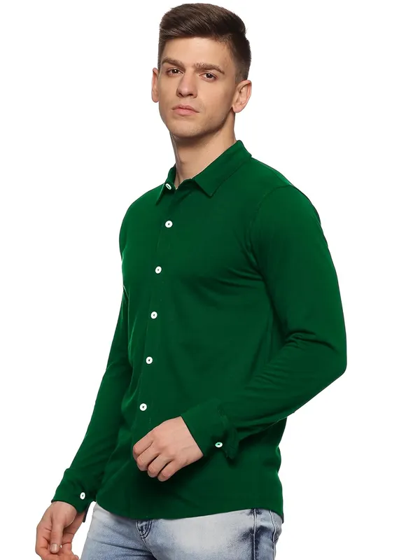 Bottle_Green_Cotton_Shirt_For_Men