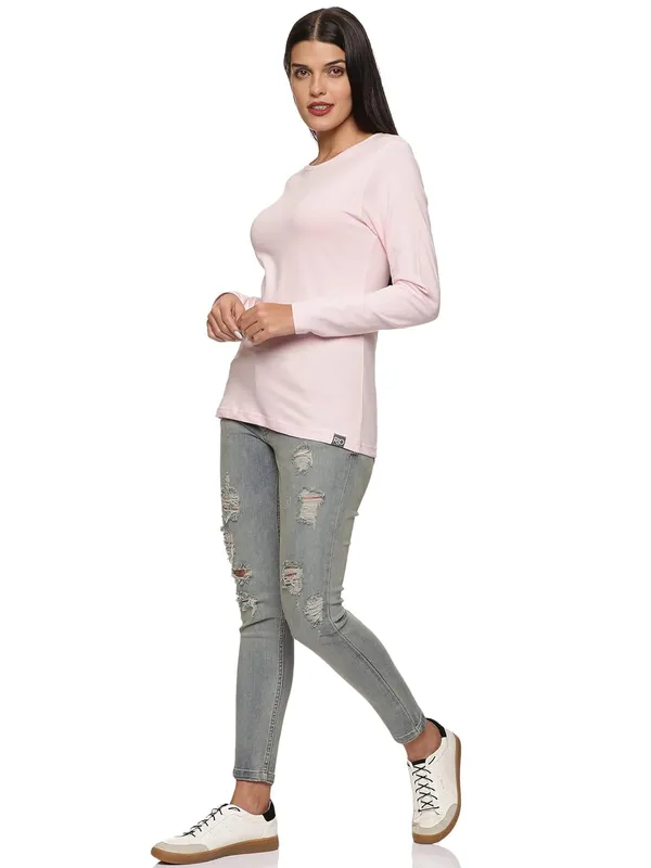 Baby_Pink_Cotton_Regular_Fit_T_Shirt_For_Women