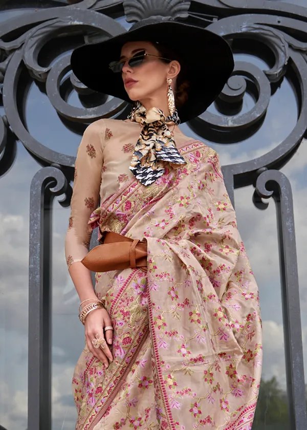 Off_cream_Organza_Handloom_Weaving_Saree