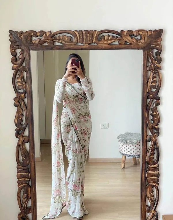 WHITE_TRENDY_GEORGETTE_SAREE_READY_TO_WEAR_1_MINUTE