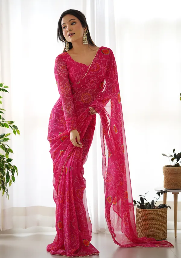 PINK_TRENDY_GEORGETTE_SAREE_READY_TO_WEAR_1-MINUTE