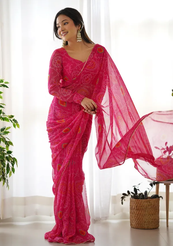 PINK_TRENDY_GEORGETTE_SAREE_READY_TO_WEAR_1-MINUTE