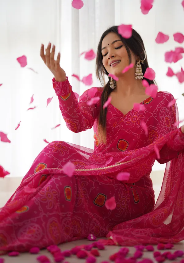 PINK_TRENDY_GEORGETTE_SAREE_READY_TO_WEAR_1-MINUTE