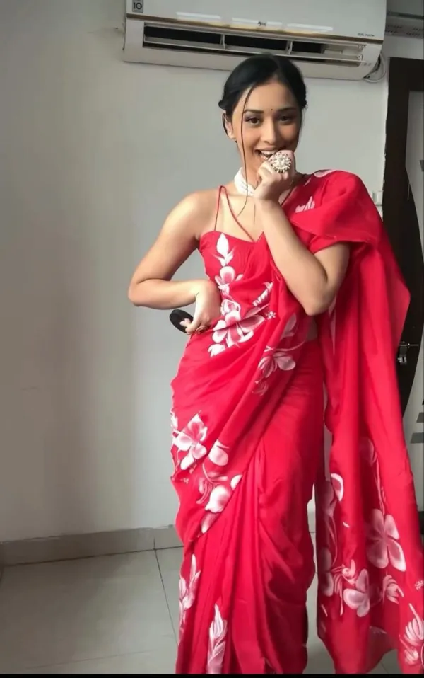 READY_TO_WEAR_RED_TRENDY_1-MINUTE__GEORGETTE_SAREE